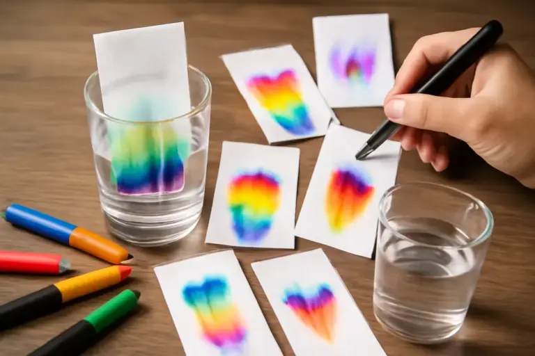 Esperimenti di cromatografia con pennarelli: perché i colori si separano in modo sorprendente